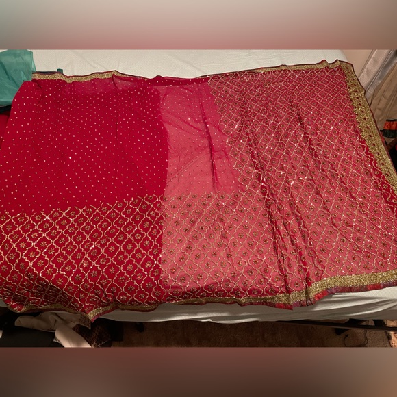 Red Saree ( heavy work) - Picture 4 of 4